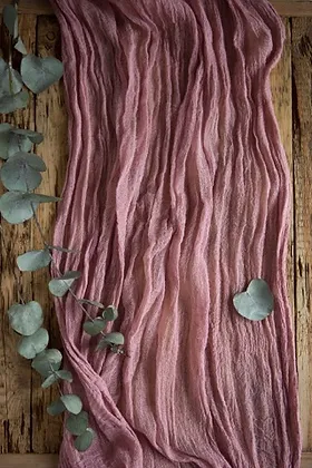 Dusty-Rose Gauze Runner