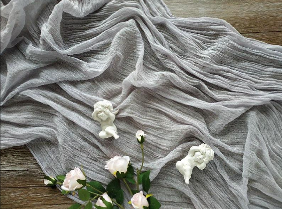 Light-Gray Gauze Runner